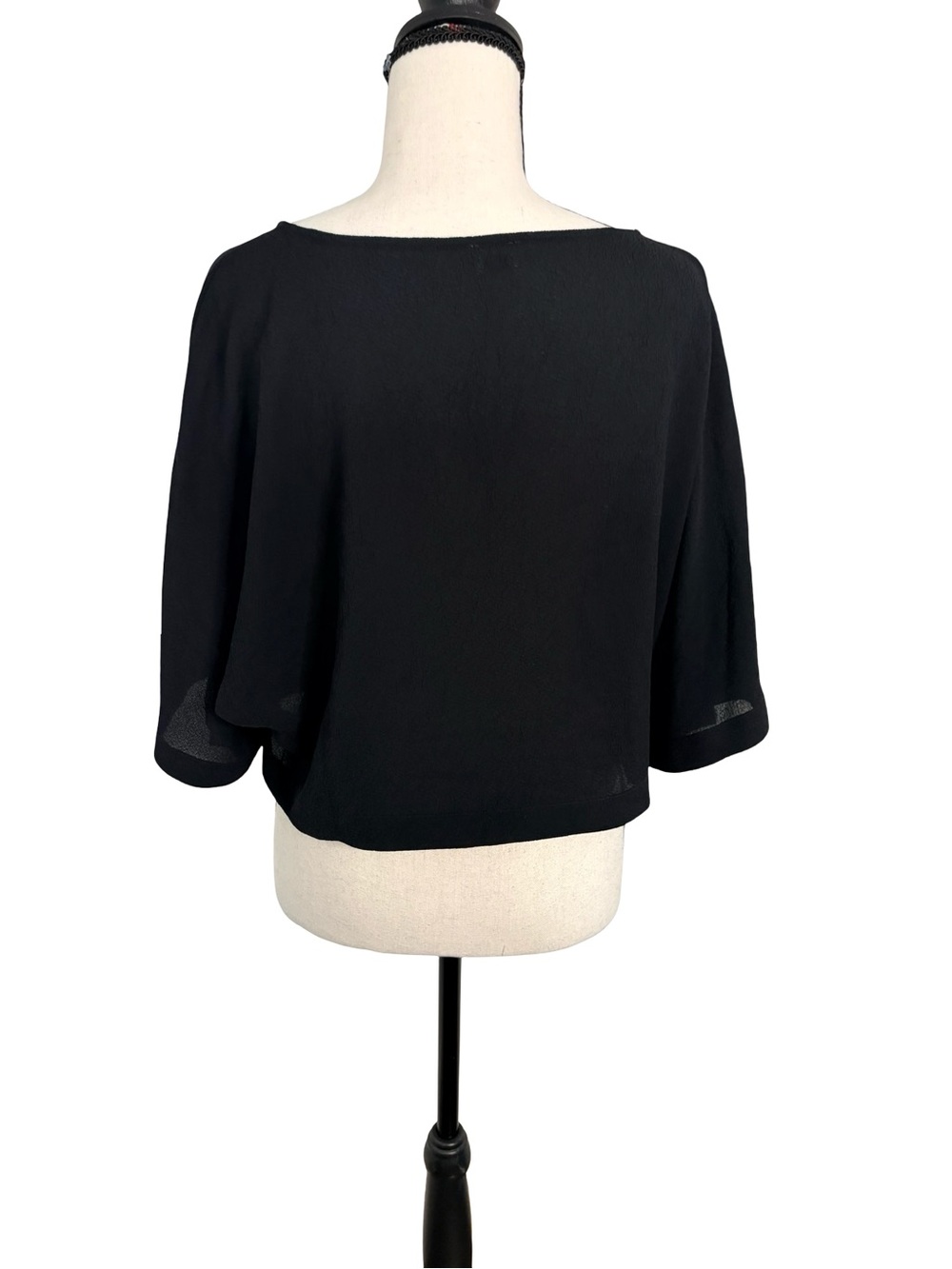 Wilfred Aritzia Black Crepe Boat Neck Dolman Sleeve Blouse XS - Picture 5 of 11